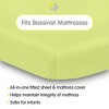 BreathableBaby All-in-One Fitted Sheet & Waterproof Cover, For 33" x 15" Bassinet Mattress (2-Pack), Lime - 2 of 4