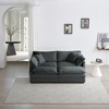76.7" Chenille Modular Sectional Sofa Bed with Double-layer Cushion and 2 Ottomans for Small Living Room - 2 of 4