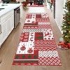Washable Christmas Doormat, Non-Slip Red Snowflake Rug for Entrance, Kitchen and Indoor Use - 2 of 4