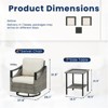 Buenhomino 3 PCS Patio Furniture Set Swivel Rocking Chairs Set of 2 with Glass Top Side Table - 3 of 4