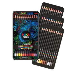 POSCA Colored Pencils 36ct Soft-Core Artist Set Vibrant Colors for