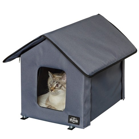 Heated Cat House Double door Cat Bed With Zippered Roof Pet Heating Pad Cover For Garage Porch Barn Or Basement By Petmaker gray Target