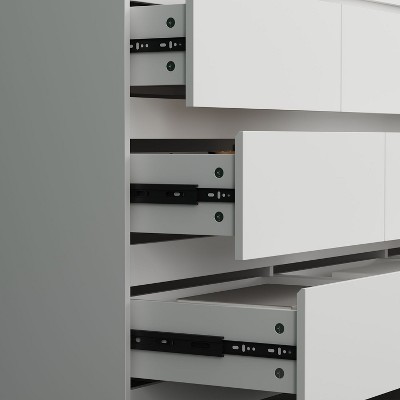 White MDF 9-Drawer Modern Bedroom Dresser