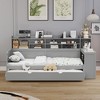 Twin Size Daybed with Storage Shelves, Twin Size Trundle and Study Desk - 3 of 4