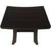 HomeRoots Compact Curvilinear Teak Shower Or Outdoor Bench In Brown Finish - 4 of 4