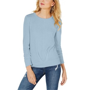 I.N.C International Concepts Womens Pleated Sweatshirt, Blue, 1X - 1 of 1