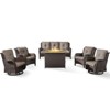 POCASSY 6-Piece Outdoor Furniture Set with Fire Pit Table, All Weather Wicker Outdoor Conversation Set Patio Sofa Set with Swivel Chairs and Fire Pit - 3 of 4