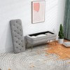 Upholstered Fabric Storage Ottoman with Safety Hinge, Entryway Padded Footstool, Storage Bench for Living Room & Bedroom - 4 of 4