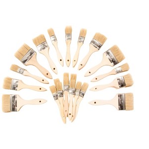 Jack Richeson Utility White Bristle Brushes Assortment,  Flat Type, Assorted Sizes , Set of 48 - 1 of 3