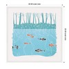 Kate & Laurel All Things Decor 22"x22" Sylvie Coastal Blue River Linocut Framed Canvas by Giuliana Lazzerini White - 2 of 4
