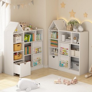 Toy and Book Organizer for Kids, Storage Organizer with 8 Cubbies and Pull - Out Drawers, Ideas for Playrooms and Bedrooms - 1 of 4