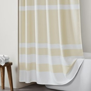 Vynxaria Cream Water Repellent Shower Curtain 72x78 Inch - 1 of 4