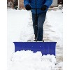 Heavy-Duty Steel Snow Plow, 5-Height Adjustable Handle & All-Terrain Wheels, Adjustable Angle Blade, on Driveways, Sidewalks, and Yards - 3 of 4