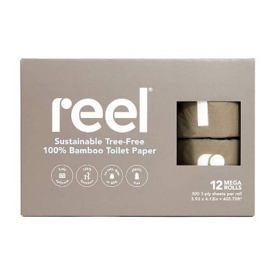 Reel Bamboo Toilet Paper, 3-Ply, Eco-Friendly, 24 Rolls, 300 Sheets Per Roll