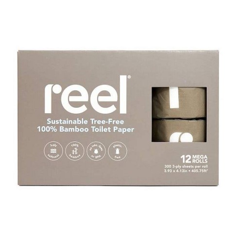 Reel Paper Premium Bamboo Toilet Paper - 12 Mega Rolls - image 1 of 4