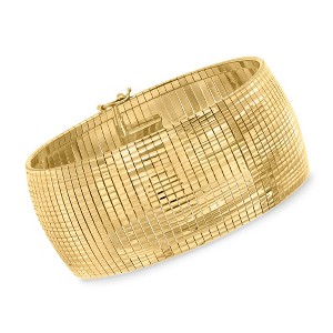 Ross-Simons Italian 18kt Gold Over Sterling Diamond-Cut and Polished Omega Bracelet - 1 of 4
