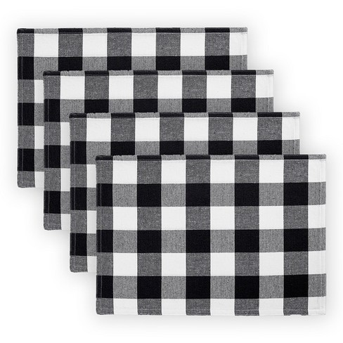 5 Pieces Buffalo Plaid Kitchen Towels Oven Mitts and Pot Holder Set Black  and White Kitchen