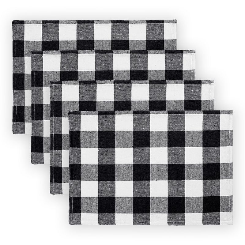 Farmhouse Living Buffalo Check Placemats, Set of 4 - 13" x 19" - Elrene Home Fashions, 1 of 5