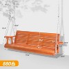 VINGLI Heavy Duty 880 LBS 5 FT Pine Wood Patio Swing - Outdoor Hanging Chair with Cup Holder & Adjustable Chains for Yard, Garden, Lawn, Balcony - 3 of 4
