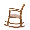 GDFStudio Irvin Outdoor Acacia Wood Rocking Chairs with Cushion, Teak/Cream - 4 of 4