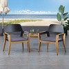 Outdoor Acacia Wood Club Chairs Set of 2,Water Resistant Fabric Cushions Patio Garden Chair,Modern Wood Club Chair for Backyard-Coolbibila - 2 of 4