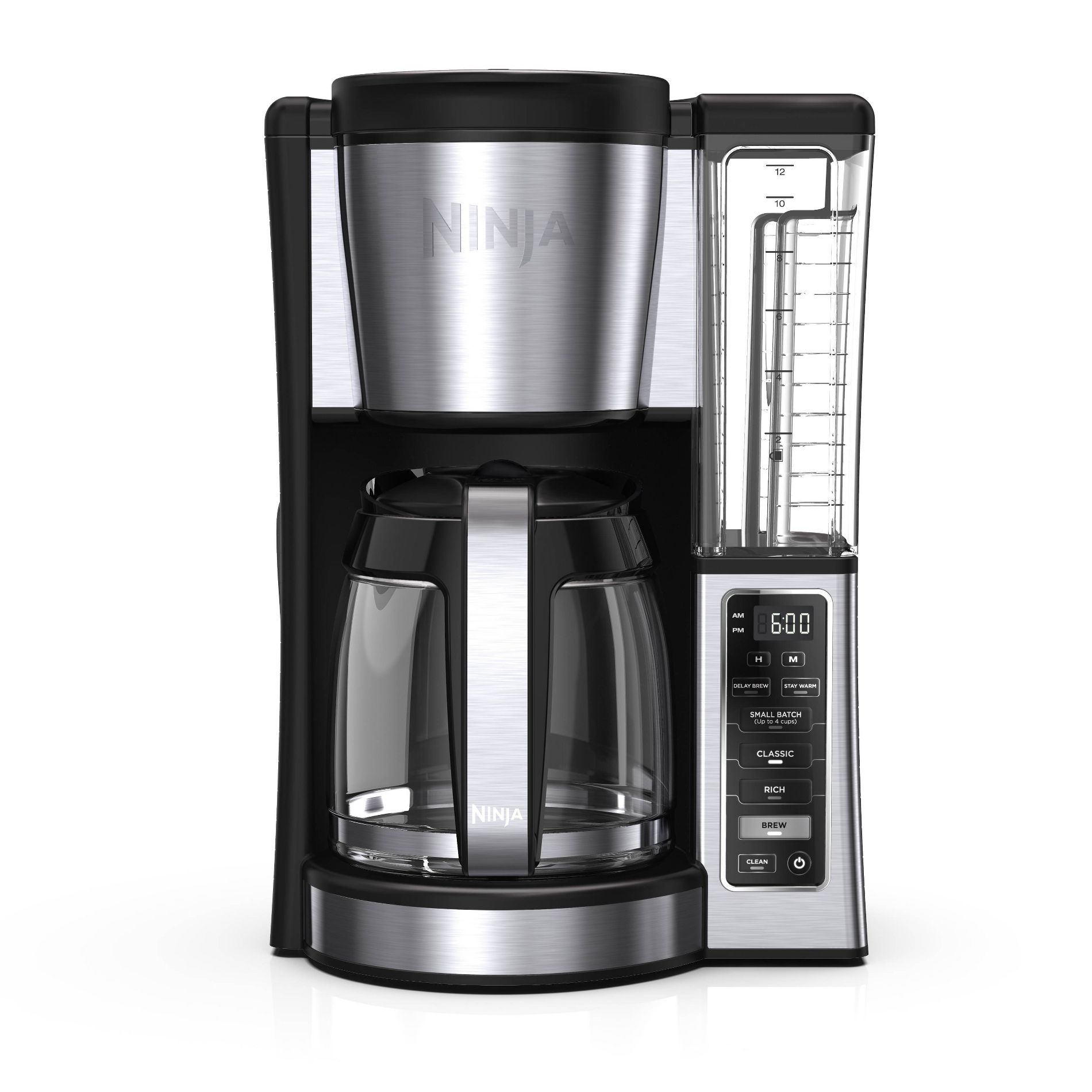 Ninja 12 Cup Programmable Brewer - CE251: Stainless Steel Drip Coffee Maker, 1100W, Glass Carafe, Permanent Filter