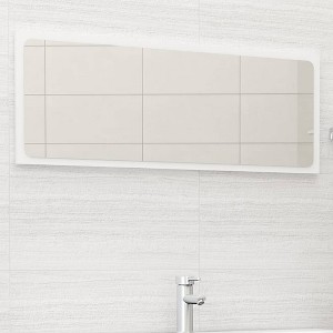 vidaXL Bathroom Mirror White 39.4"x0.6"x14.6" Engineered Wood - 1 of 4