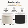 GDFStudio Bowen 18.7" Round Upholstered Storage Ottoman with Removable Lid - 3 of 4