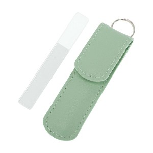 Unique Bargains Glass Multifunctional Nail File Manicure Tool with Leather Pouch 1 Set - 1 of 4