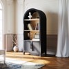 FONTOI Arched Decorative Cabinet, 3-Tier Arched Cabinet with Doors, Arched Bookshelf with Open Display Shelf for Home, Black, 31.5"*66.7"*15.7" - 4 of 4