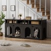 71'' Double Dog Crate Furniture – XL Indoor Dog Kennel with 3 Storage Shelves for 2 Medium Dogs - 2 of 4