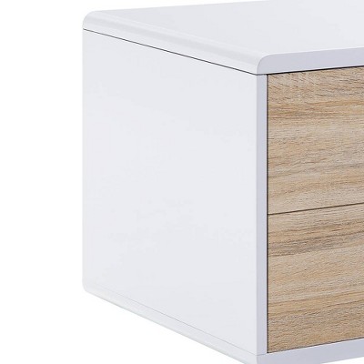 Verux Urban Loft 47" White High Gloss Wooden Coffee Table with Storage