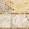 LunaLulinlk Tissue Box Cover Rectangle, Plastic Tissue Box Holder with Bamboo Lid Top, Clear, 2 Count - 4 of 4