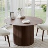 Lirago Solid Wood 46'' Round Dining Table for 4 People Nordic style 46*46 Walnut - 2 of 4