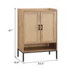 AZL1 Life Concept Shoe Rack 5 Tier Wooden Shoe Cabinet with Rattan Doors Open Shelves Natural for Entryway Hallway Bedroom, Brown, 37.2"*16.7"*7.3" - 3 of 4