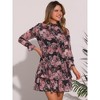 INSPIRE CHIC Women's Floral Long Sleeve Mock Neck Ruffle Layered Smocked Mini Dress - 2 of 4