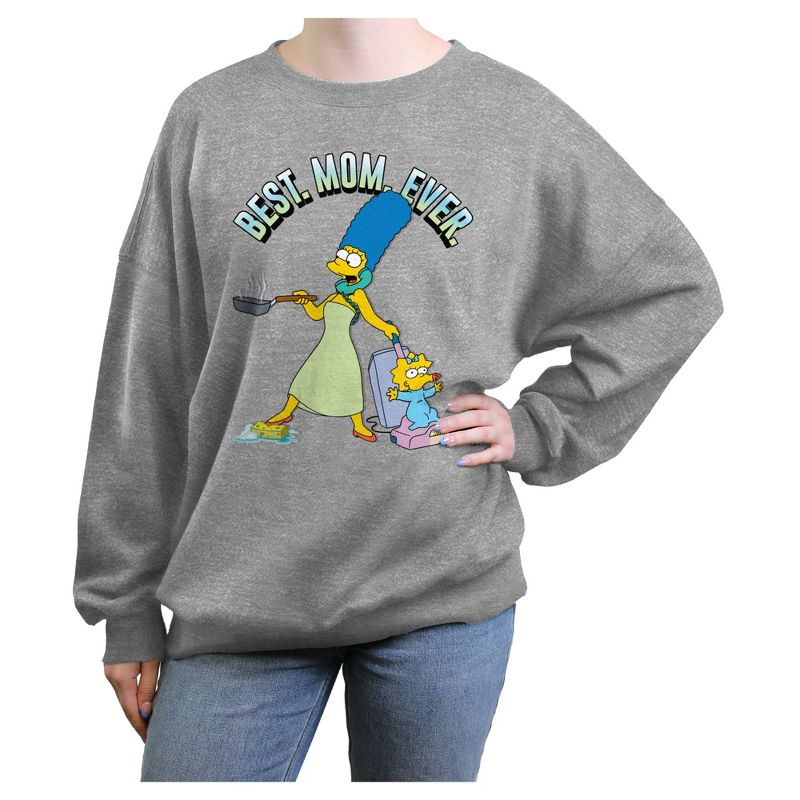 Junior's Women The Simpsons Marge and Maggie Best. Mom. Ever. Sweatshirt, 1 of 3