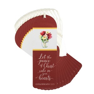 Dicksons Let Peace Christ Rule in Hearts Floral 6 inch Paper Tussled Bookmark Pack of 12 - 1 of 4