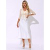 INSPIRE CHIC Women's Tie Front Bolero Shrug 3/4 Sleeve Mesh Glitter Cropped Cardigan - 4 of 4
