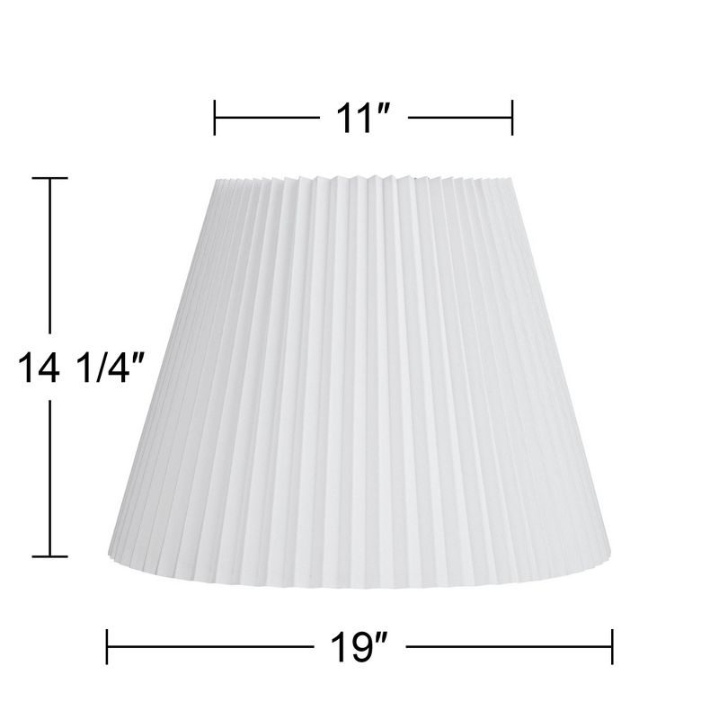 Springcrest Collection Knife Pleated Empire Lamp Shade White Large 11" Top x 19" Bottom x 14.5" Slant Spider with Replacement Harp and Finial Fitting, 5 of 9