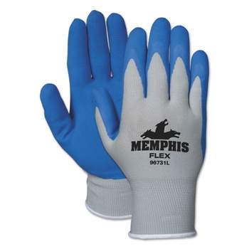 Memphis Flex Seamless Nylon Knit Gloves Medium Blue/Gray Dozen 96731MDZ