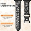 HTUTWOO Floral Engraved Apple Watch Band, Silicone Glossy Wildflower Strap 38/40/41/42/44/45/49mm for iWatch Series 10 9 8 7 6 5 4 3 2 1 SE Ultra - 2 of 4
