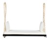 YOOCOZZ Wooden Patio Hanging Porch Swing Bench with 10.8Ft Hemp Ropes, Cushion and Pillows - 3 of 4