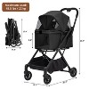 4-Wheel Pet Stroller for Cats & Dogs Up to 50Lbs - Lightweight Foldable Dog Stroller with 360° Swivel Wheels, Weatherproof Cabin & Storage Basket - 3 of 4