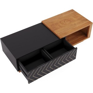 Tribesigns Extendable Coffee Table, 42"-65" Adjustable Reversible Wood Center Table with 2 Storage Drawers for Living Room - 1 of 4