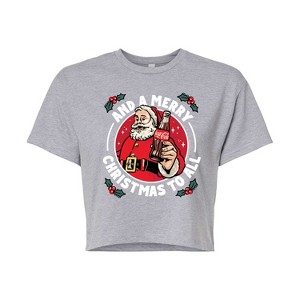 Women's - Coca-Cola - And A Merry Christmas To All Coke Cropped Graphic T-Shirt - 1 of 4