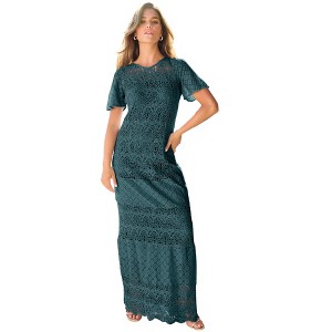 Roaman's Crochet Lace Maxi Dress - 1 of 3
