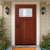 Lirago Fiberglass Entry Door 36in x 80in with Brickmould Vinyl Frame Right Hand Inswing Red Stain Classic Craftsman Style Sound Insulation - 2 of 4