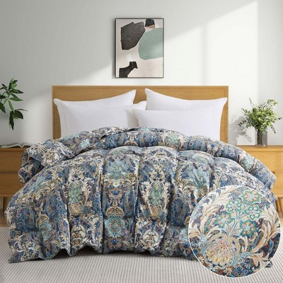 Peace Nest All Season Paisley Floral Goose Feather Fiber Comforter Duvet Insert Vintage Style