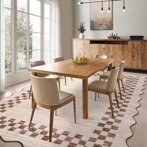COZONY Scalloped Geometric Area Rug, Washable Stain Resistant Carpet for Dining Room Home Office Family Room - 1 of 4